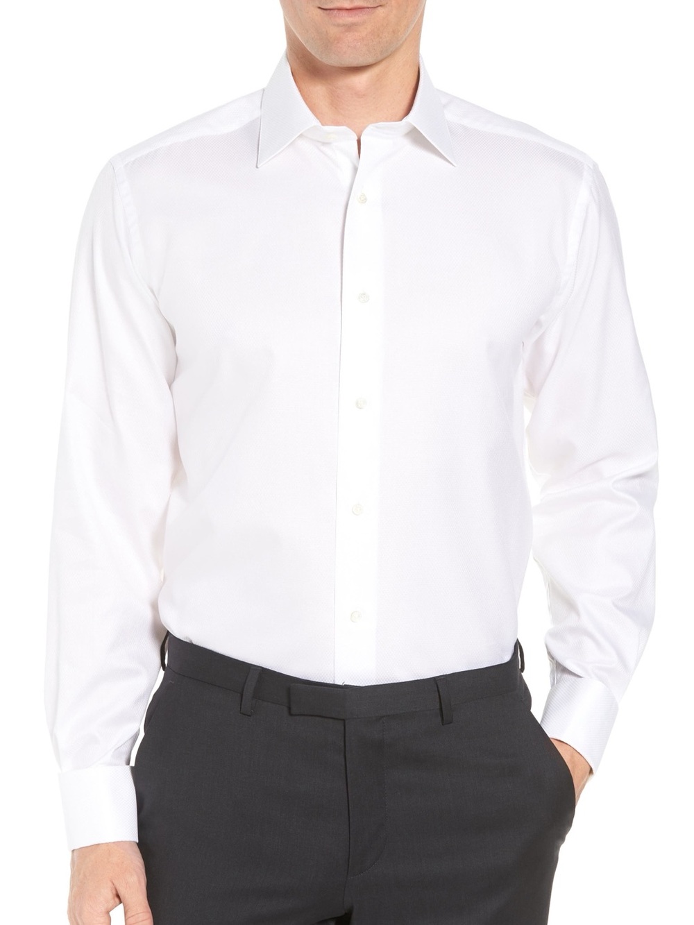 Men's White Tuxedo Shirt - Classic Collar